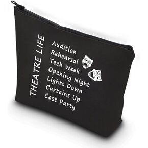 PXTIDY Theatre Life makeup Bag Drama Theater Gifts Comedy Tragedy Mask Theatre Drama Bag Drama Actor Actress Gifts Pouch(Pink)