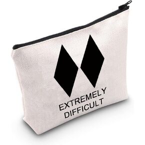 POFULL Funny Skiing Gift Extremely Difficult Double Black Diamond Cosmetic Bag Snowboarder Gifts (Extremely Difficult Cosmetic Bag)
