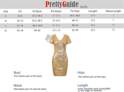 فستان نسائي من PrettyGuide مزين بالترتر اللامع ورقبة على شكل حرف V وأكمام قصيرة وحفلات النادي الصغيرة وفساتين ديسكو in Kuwait