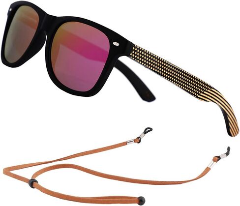 نظارات شمسية خشبية مستقطبة للرجال من AN SWALLOW للرجال والنساء، نظارات شمسية للنساء بجوانب خشبية من الخيزران in Kuwait