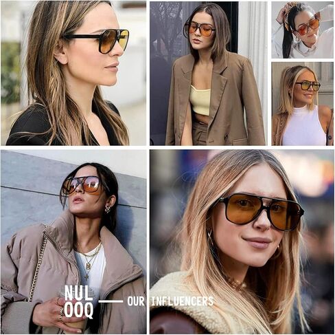 النظارات الشمسية المستقطبة Vintage Retro Aviator للنساء الرجال بإطار كبير 70s نظارات شمسية مربعة حماية UV400 in Kuwait