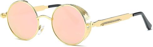 نظارات شمسية مستقطبة من AEVOGUE Steampunk بعدسات مستديرة وإطار معدني للجنسين AE0519 in Kuwait