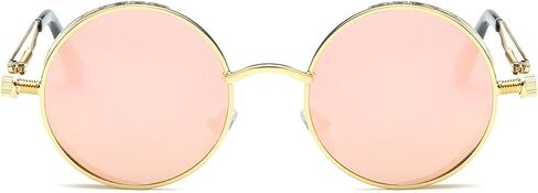 نظارات شمسية مستقطبة من AEVOGUE Steampunk بعدسات مستديرة وإطار معدني للجنسين AE0519 in Kuwait