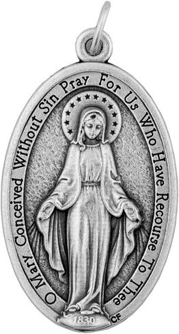 VILLAGE GIFT IMPORTERS 2" Miraculous Medal Pendant for Necklace, Bracelet, Etc | Simple and Detailed | Genuine Italian | Christian Jewlery in Saudi Arabia
