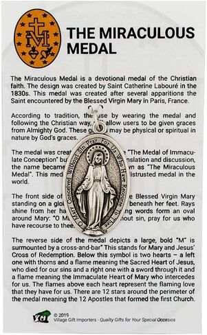 VILLAGE GIFT IMPORTERS 2" Miraculous Medal Pendant for Necklace, Bracelet, Etc | Simple and Detailed | Genuine Italian | Christian Jewlery in Saudi Arabia