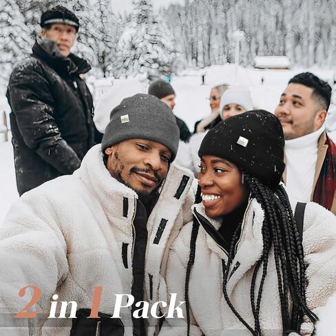 يانبيست قبعة صغيرة محبوكة مبطنة بالساتان للنساء والرجال من الاكريليك ببطانة حريرية ناعمة وفضفاضة ودافئة باساور عريضة in Kuwait