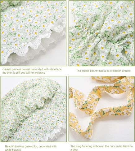 FORTMAC Pioneer Costumes for Women-Pioneer Prairie Dress Women Old Fashion Pioneer Trek Laura Ingalls Dress in Kuwait