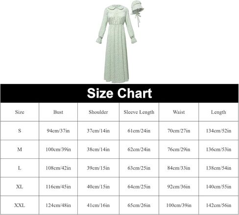 FORTMAC Pioneer Costumes for Women-Pioneer Prairie Dress Women Old Fashion Pioneer Trek Laura Ingalls Dress in Kuwait