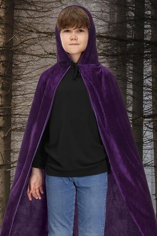 BesserBay Kids Hooded Cloak Halloween Cosutme Cape Cosplay Party Velvet Cloak 4-13 Years in Saudi Arabia