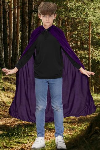 BesserBay Kids Hooded Cloak Halloween Cosutme Cape Cosplay Party Velvet Cloak 4-13 Years in Saudi Arabia