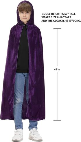 BesserBay Kids Hooded Cloak Halloween Cosutme Cape Cosplay Party Velvet Cloak 4-13 Years in Saudi Arabia