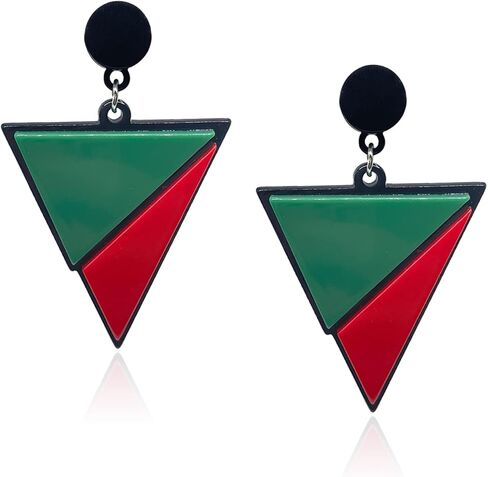 TIANBANGSHI Fashion White Black Triangle Stud Earrings Acrylic Geometric Round Drop Dangle Earrings for Women Girls Summer Holiday Party Jewelry in Kuwait