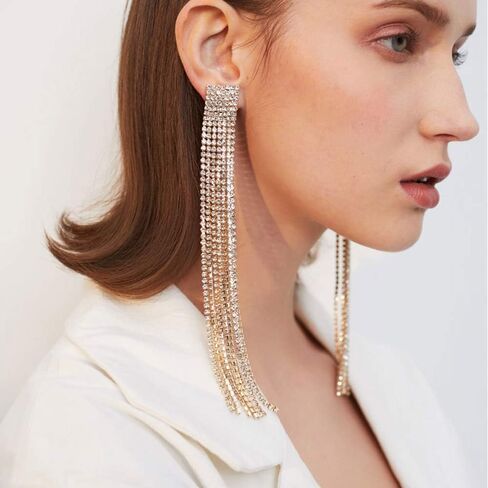 FXmimior Earrings Vintage Heart Pendant Dangles Long Chain Earrings for Girl Women (gold) in Saudi Arabia