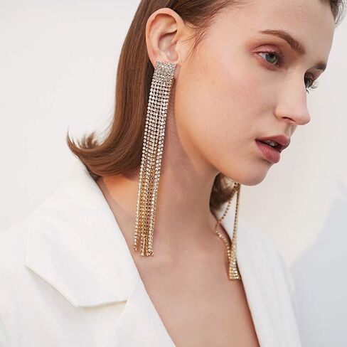 FXmimior Earrings Vintage Heart Pendant Dangles Long Chain Earrings for Girl Women (gold) in Saudi Arabia