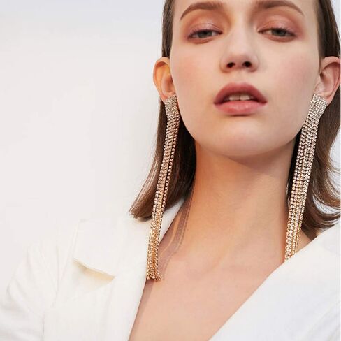 FXmimior Earrings Vintage Heart Pendant Dangles Long Chain Earrings for Girl Women (gold) in Saudi Arabia