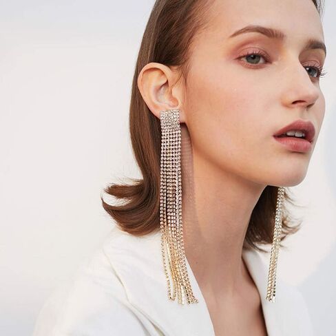 FXmimior Earrings Vintage Heart Pendant Dangles Long Chain Earrings for Girl Women (gold) in Saudi Arabia