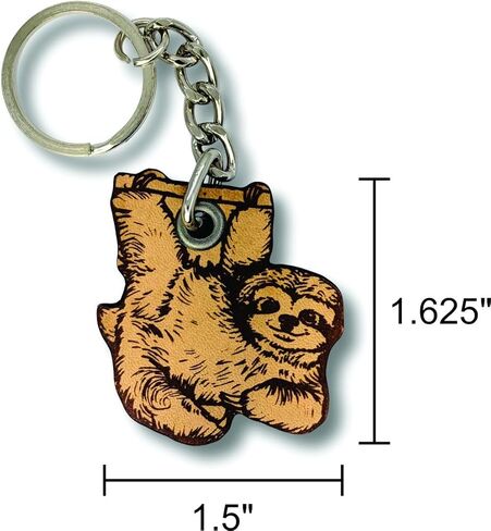 فورليثيرمور - سلسلة مفاتيح من الجلد الطبيعي بتصميم حيوان الكسلان السعيد in Kuwait