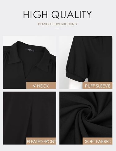 بلوزات كاجوال للسيدات بأكمام قصيرة من VALOLIA، قميص تونيك صيفي بياقة in Kuwait