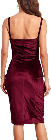 فساتين BBcoch ملفوفة متوسطة الطول للنساء بدون أكمام مكشكشة بدون ظهر فستان صيفي كاجوال لحفلات الكوكتيل in Kuwait