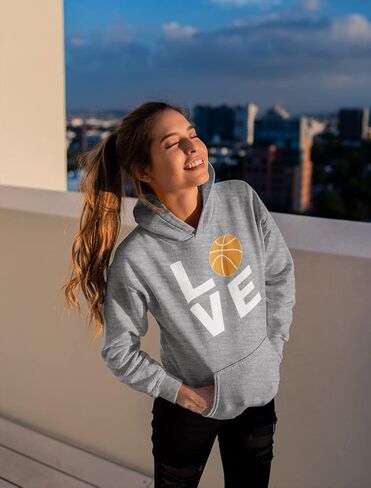 Tstars Love Basketball Hoodie Sweatshirt for Players Fans Women Teen Girls Hoodie Medium Gray in Saudi Arabia