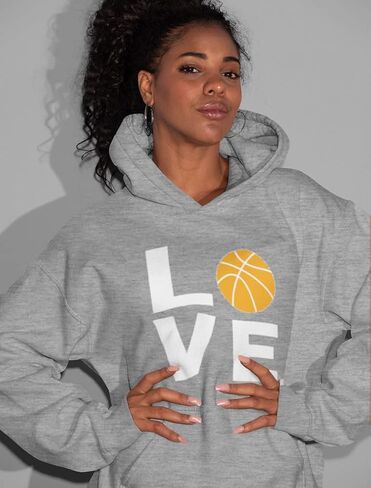 Tstars Love Basketball Hoodie Sweatshirt for Players Fans Women Teen Girls Hoodie Medium Gray in Saudi Arabia