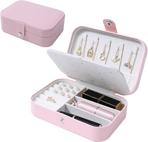 Ycfish Travel Jewelry Case,Ring Organizer Box,Women Small Gifts, Girls Personalized Boxes,Jewlery Holder Organizers,Portable Mini Storage,Womens Traveling Accessories Pink in Kuwait