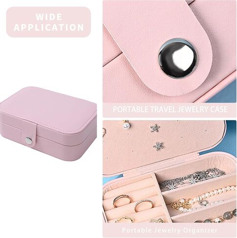 Ycfish Travel Jewelry Case,Ring Organizer Box,Women Small Gifts, Girls Personalized Boxes,Jewlery Holder Organizers,Portable Mini Storage,Womens Traveling Accessories Pink in Kuwait