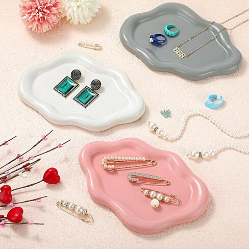 Beeveer 6 Pcs Cloud Ceramic Jewelry Dish Trinket Tray Set Ring Dish Holder Small Key Bowl Ring Holder Necklace Earrings for Women Room Decoration Mother's Day Birthday Christmas Warm House Gifts in Saudi Arabia