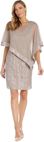 R&M Richards Womens Lace Cape Two Piece Dress in Saudi Arabia