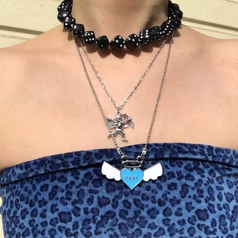 Colorful Dices Beaded Choker Necklave 8 NO Billiards Personality Punk Jewelry for Women Girls Friends Gifts in Saudi Arabia