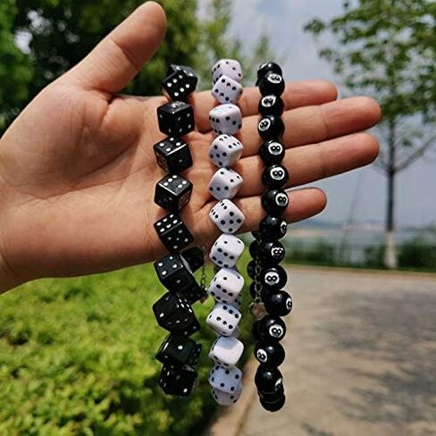 Colorful Dices Beaded Choker Necklave 8 NO Billiards Personality Punk Jewelry for Women Girls Friends Gifts in Saudi Arabia