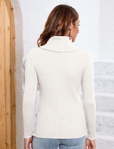 سويتر كاجوال برقبة دائرية واكمام طويلة للنساء من شيرميا، بلوفر كلاسيكي ناعم بقصة ضيقة in Kuwait