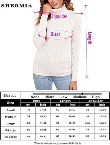 سويتر كاجوال برقبة دائرية واكمام طويلة للنساء من شيرميا، بلوفر كلاسيكي ناعم بقصة ضيقة in Kuwait