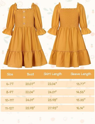 ملابس الفتيات من KANGKANG بلون سادة ورقبة مربعة نصف كم فستان قصير للربيع والصيف ملابس أطفال للفتيات in Kuwait