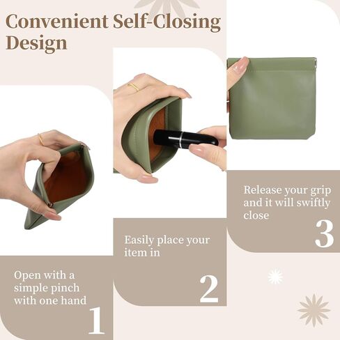 ايكيتي 15 قطعة من حقائب مستحضرات التجميل للجيب بدون سحاب، حقائب مكياج صغيرة من جلد الخراف ذاتية الغلق، حقائب مستحضرات تجميل صغيرة مقاومة للماء، حقائب مكياج محمولة من جلد البولي يوريثين لسماعات الرأس in Kuwait