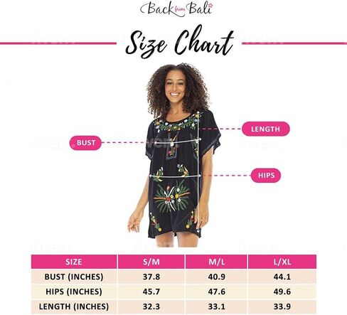 Back From Bali Womens Short Dress Mexican Embroidered Short Sleeves Cover Up in Kuwait