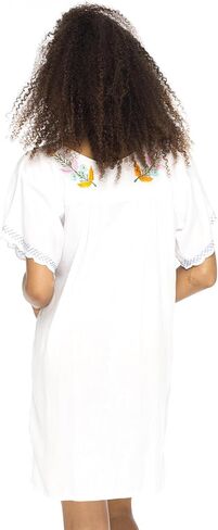 Back From Bali Womens Short Dress Mexican Embroidered Short Sleeves Cover Up in Kuwait