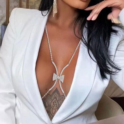 Lureme الذهب الجسم سلسلة Bowknot حجر الراين بيكيني الجسم البرازيلي مجوهرات للنساء الجسم التبعي (bc000051) in Kuwait