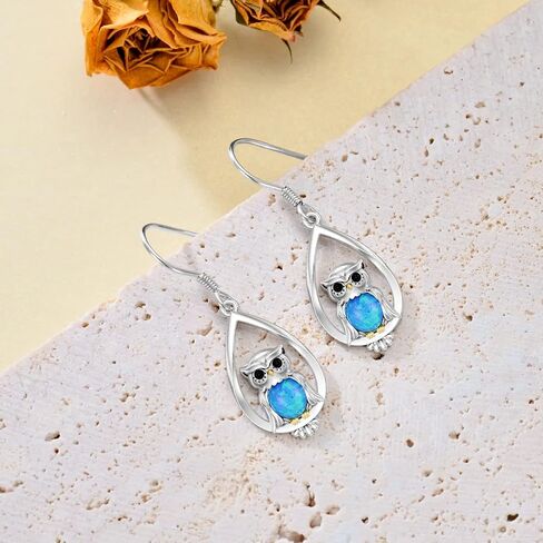 Animal Earrings 925 Sterling Silver Cat/Owl/Fox/Panda/Elephant/Bunny/Butterfly/Dragonfly/Bee/Hummingbird/Bat/Moth Earrings Cute Animal Jewerly Gift for Women in Saudi Arabia