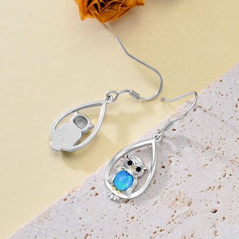 Animal Earrings 925 Sterling Silver Cat/Owl/Fox/Panda/Elephant/Bunny/Butterfly/Dragonfly/Bee/Hummingbird/Bat/Moth Earrings Cute Animal Jewerly Gift for Women in Saudi Arabia