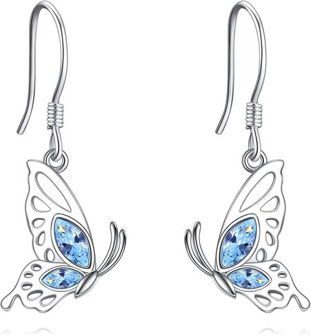 Animal Earrings 925 Sterling Silver Cat/Owl/Fox/Panda/Elephant/Bunny/Butterfly/Dragonfly/Bee/Hummingbird/Bat/Moth Earrings Cute Animal Jewerly Gift for Women in Saudi Arabia