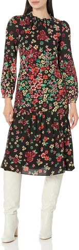 Maggy London Women's Long Sleeve Ruffle Mock Neck Dress in Saudi Arabia