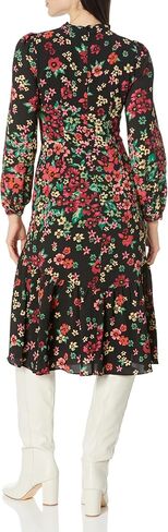 Maggy London Women's Long Sleeve Ruffle Mock Neck Dress in Saudi Arabia