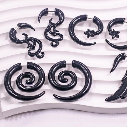 10 ازواج من مقاييس الأذن الحلزونية القبلية المصنوعة من الاكريليك من فيرامي، مقاييس اذن مزيفة من الاكريليك، سدادات اقراط نفق، مجوهرات ثقب الجسم للنساء والرجال، بلاستيك، بدون احجار كريمة in Kuwait