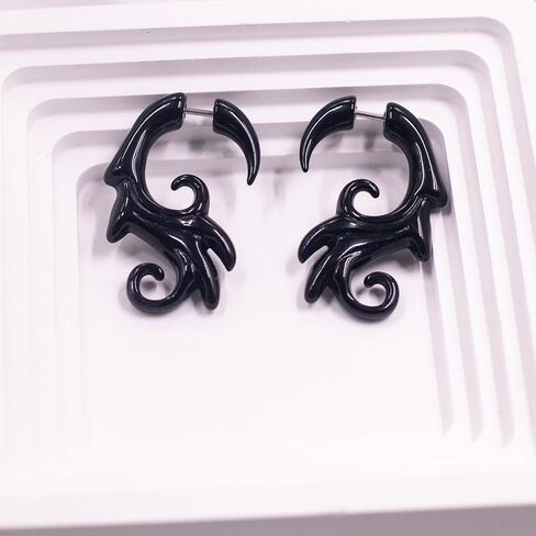 10 ازواج من مقاييس الأذن الحلزونية القبلية المصنوعة من الاكريليك من فيرامي، مقاييس اذن مزيفة من الاكريليك، سدادات اقراط نفق، مجوهرات ثقب الجسم للنساء والرجال، بلاستيك، بدون احجار كريمة in Kuwait