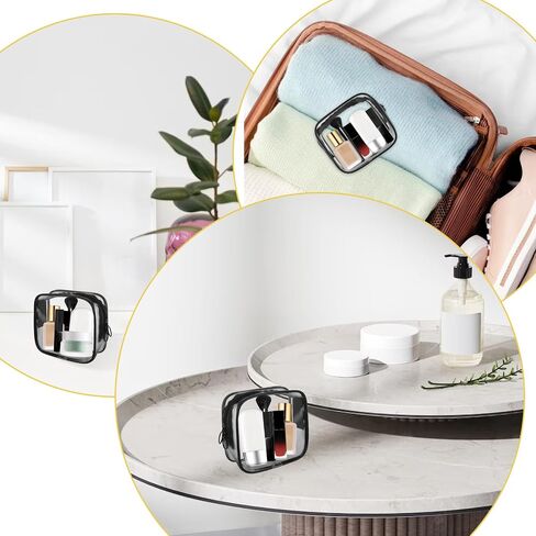 DIVINA VITAE 2 Pack Small Clear Makeup Bags Zipper Pouch, TSA Approved Toiletry Bag Quart Size Travel Cosmetic Bag for Men and Women Carry on Airline Airport Travel Accessories in Saudi Arabia