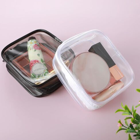 DIVINA VITAE 2 Pack Small Clear Makeup Bags Zipper Pouch, TSA Approved Toiletry Bag Quart Size Travel Cosmetic Bag for Men and Women Carry on Airline Airport Travel Accessories in Saudi Arabia