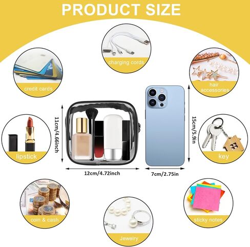 DIVINA VITAE 2 Pack Small Clear Makeup Bags Zipper Pouch, TSA Approved Toiletry Bag Quart Size Travel Cosmetic Bag for Men and Women Carry on Airline Airport Travel Accessories in Saudi Arabia