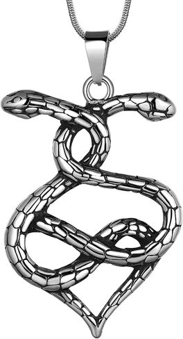 Snake Pendant Necklace Gothic Jewelry - Men's Stainless Steel Animal Serpent Cobra Ouroboros Infinity Heart Shape Pendant Necklace Chain Women Punk Hip-Hop Vintage Jewelry Birthday Gifts in Kuwait