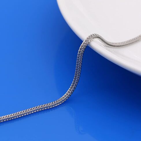 Dankadi Fashion 100% 925 Sterling Silver 2 mm Necklace Solid Silver Chopin Chain Link Silver Jewelry For Men & Women Italy Design in Kuwait